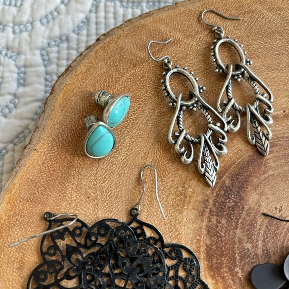 Bundle of Dangle, Hoop, & Stud Earrings - Picture 3 of 3